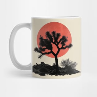 Desert Dusk Silhouette: Joshua Tree against Sunset Mug